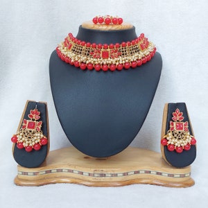 Red colour necklace deals
