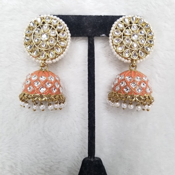 Kundan meenakari earrings sale