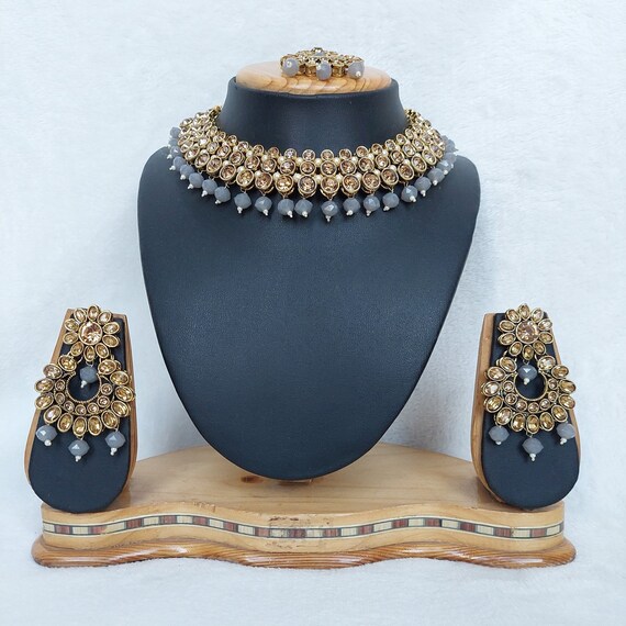 Necklace with maang tikka sale