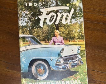 Manual del propietario de Ford de 1955, antiguo, de colección.