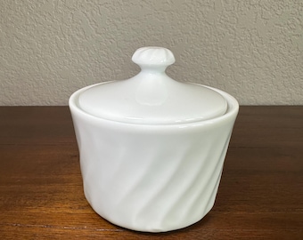 Mejoras de Corning - Remolino blanco - Azucarero con tapa