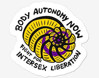 Fight For Intersex Liberation Foraminifera Micropalaeontology Palaeo Artivism protest sticker vinyl decal