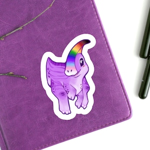 LGBTQ Pride Queer Süßer Chibi Parasaurolophus Dinosaurier Cartoon Aufkleber Stolz in STEM großer Vinyl Aufkleber