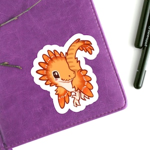 Cute Chibi Velociraptor Dromeosaur Dinosaur cartoon sticker large vinyl decal