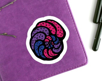 Biminifera - Bisexual Pride Flag Foraminifera waterproof vinyl Palaeontology Stickers