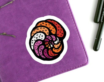 Lesbiminifera - Lesbian Pride Flag Foraminifera waterproof vinyl Palaeontology Stickers