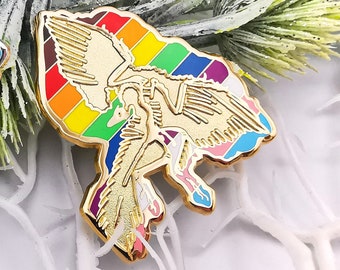 Archaeopteryx LGBTQ+ Progress Pride enamel pin