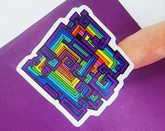 Queersmuth - Pride Flag Bismuth Mineral Stickers