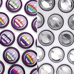 Queerlobites Pride Flag Trilobite Button Pinback Badges Two badges for the listed price image 3