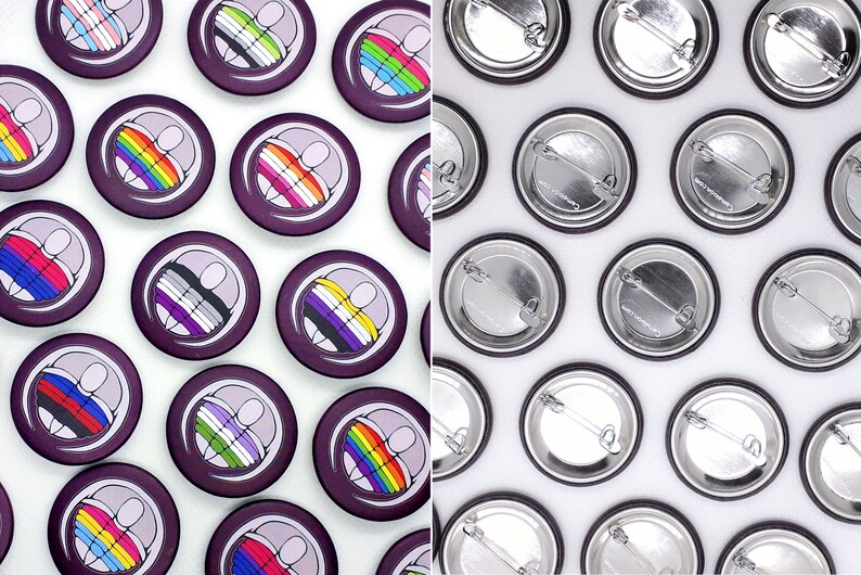 Queerlobites Pride Flag Trilobite Button Pinback Badges Two badges for the listed price image 3