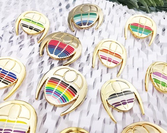 Queerlobites - Pride Flag Trilobite Enamel Pin