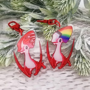 Dinosaur Plesiosaur Pterosaur Prehistoric animal reptile LGBT Pride keychain Pterosaur