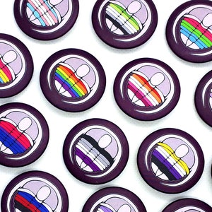 Queerlobites Pride Flag Trilobite Button Pinback Badges Two badges for the listed price image 1