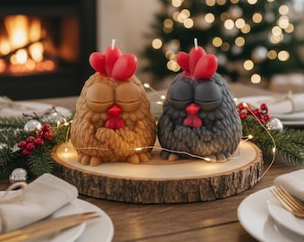 Chicken with Attitude Candle Hand-Poured Farmhouse Decor Unscented Hen Candle Rustic Cottagecore Gift Free U.S. Shipping