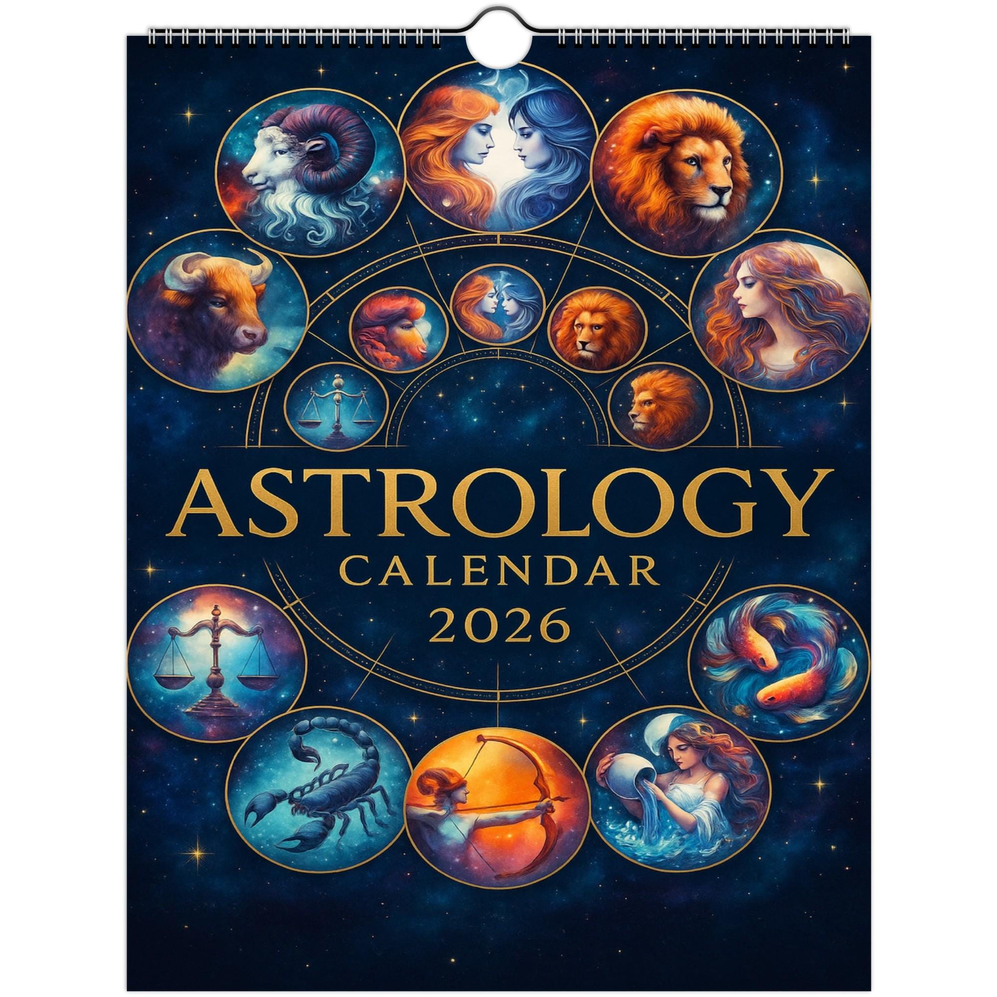 2026 Astrology Wall Calendar Zodiac Planner With Moon Phases - Etsy