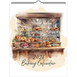 2026 Baking Calendar 2026 Bakers Calendar 2026 Foodie Gift 2026 Kitchen Calendar 2026 Bakers Gift for Her Wall Calendar
