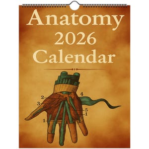 2026 Anatomy Wall Calendar Vintage Medical Illustration Eco-Friendly Planner Free Shipping