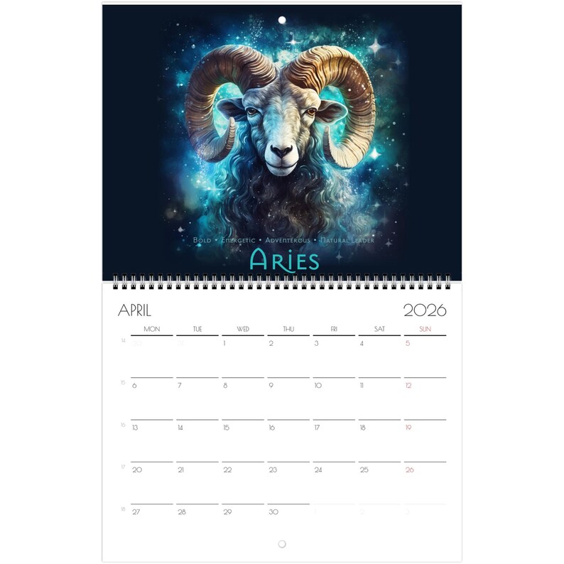 2026 Zodiac Calendar Astrology Wall Calendar With Moon Phases Celestial ...