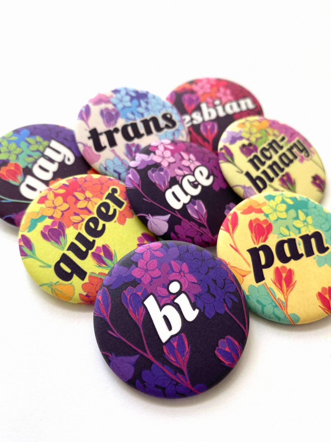 Floral Pride Pins Etsy