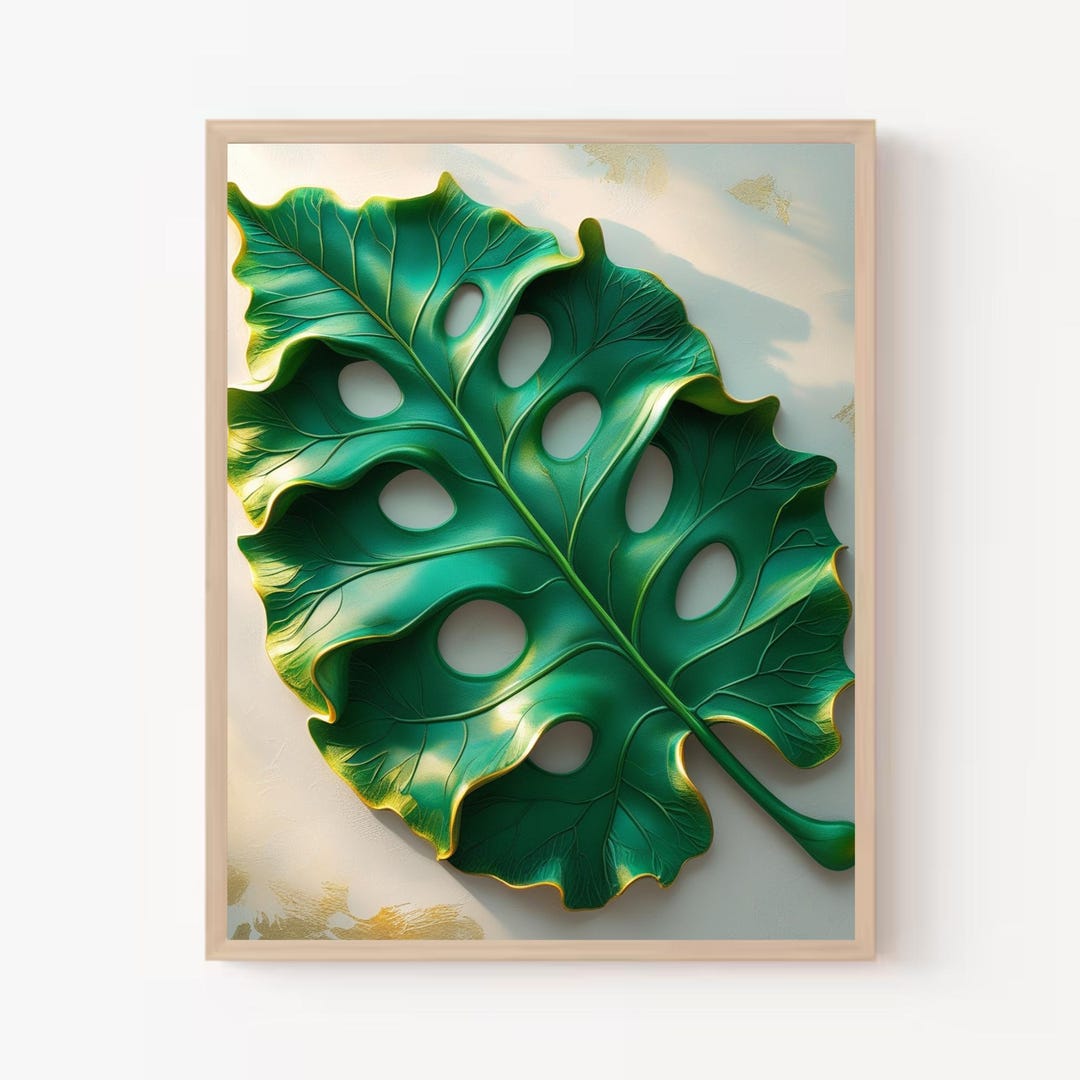 3D Monstera Leaf Wall Art – Tropical Botanical Decor, Jungle Plant ...