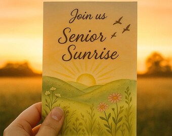 Senior Sunrise Karten für die Einladungsklasse 2025 Abschlussfeier (digitaler Download 10er-Set)