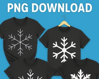 Snowflake PNG Clipart Bundle | 10 White Winter Graphics (Digital Download)