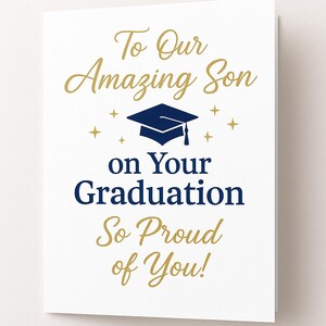 Carte de remise des diplômes pour fils | Diplômé fier de vous carte de vœux | Carte Fils de la promotion 2025 | Carte de remise des diplômes imprimable pour lui