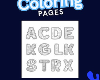 Printable Alphabet Coloring Pages: Fun Doodle Letters (Instant Download)