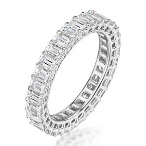 4x3MM Emerald Cut Eternity Band, Moissanite Wedding Band, Full Eternity Band, 5.62 CT Colorless Moissanite, Anniversary Gift Eternity Ring
