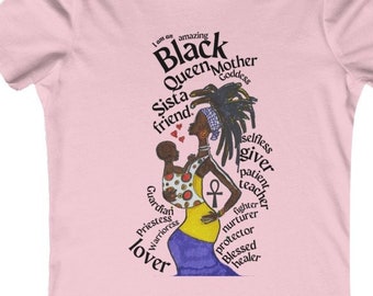 Black Family Art New Mom Gift Melanin Queen Oprah T-shirt