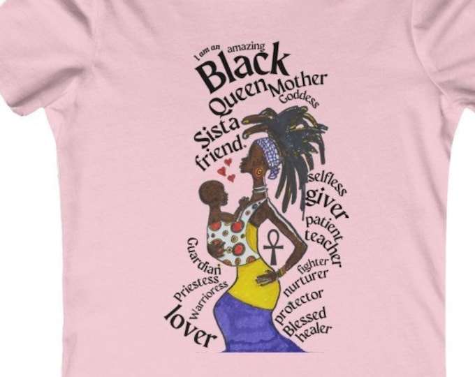 Black Family Art New Mom Gift Melanin Queen Oprah T-shirt