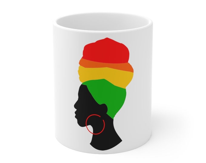 Melanin Goddess Gift for Black Woman Art Black Fashion Brownskin Girls Dreadlocks Coffee Tea Mug