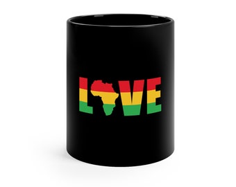 Lion of Judah One Love Buy Black Coffee Tea Mug Reggae Music Lovers Ethiopian Orthodox Habesha Rasta Gift for Him Her