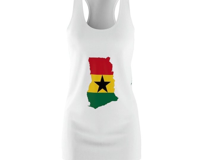 Ghana Style African Fashion Rastafari Buy Black Melanin Queen Gift for Her Black Woman Essence Festival Carefree Black Girl Racerback Dress