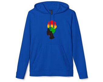adidas® Unisex Fleece Hoodie Melanin Goddess Gift for Black Woman Art Black Fashion Brownskin Girls Dreadlocks