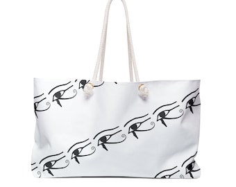 Kemet Egypt African Culture Eye of Horus Ra Eye Spiritual Wadjet Wedjat Udjat Motherland Buy Black Unisex Gift for Him Her Weekender Bag