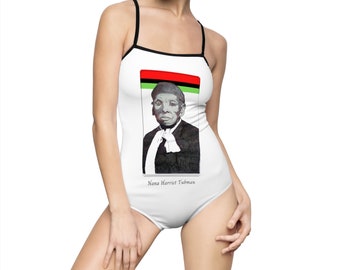 Rastafari Civil War Women's One-Piece Swimsuit, Harriet Tubman Motherland Buy Black History RBG Liberation Pro Black Star Gift for Her