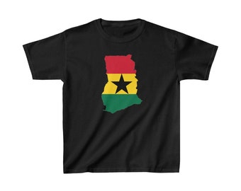 Boy Girl Children's Ghana Style T-shirt Flag Pan African Fashion Motherland Melanin Rich Buy Black