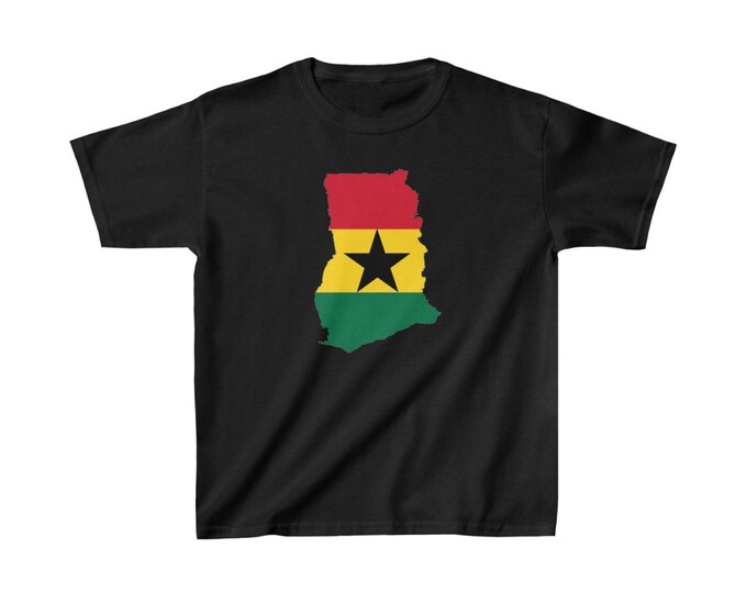 Boy Girl Children's Ghana Style T-shirt Flag Pan African Fashion Motherland Melanin Rich Buy Black
