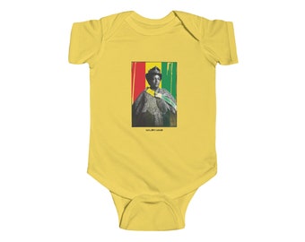 Rastafari Ethiopian Baby African Fashion Buy Black Culture Empress Menen Asfaw Bob Marley Reggae Music Infant Onesie Fine Jersey Bodysuit