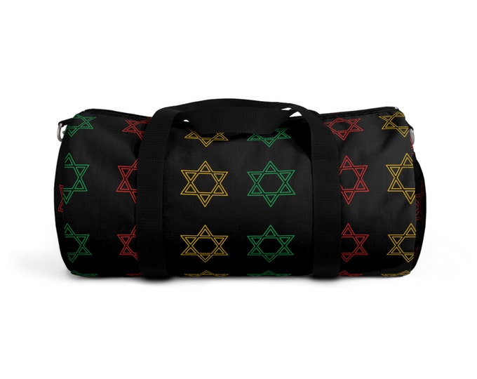 Ethiopia Jamaica African Fashion Melanin Rich Lion of Judah Buy Star of David Rastafari Reggae Music Festival Gift for Him Her Duffel Bag