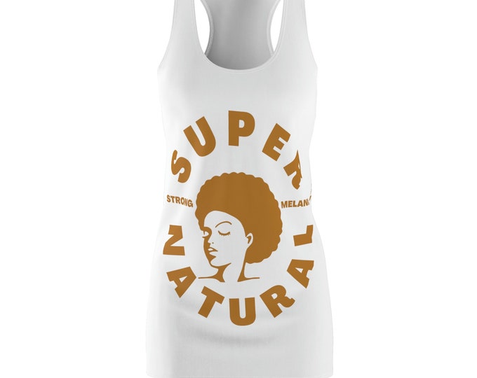 Natural Hair Black Power African Fashion Essence Festival Buy Black Melanin Rich Carefree Black Girl Juneteenth Gift for Her Racerback Dress