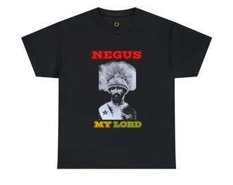 HIM Lion of Judah Rastafari Haile Selassie Ethiopia Buy Black Liberation Man Woman Heavy Cotton Rasta Motherland T-shirt