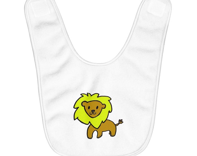 Buy Black New Mom Baby Shower Fleece Baby Bib Gift For Him Her Dad Infant Animal Lovers Lion Safari Newborn Baby Food Toddler