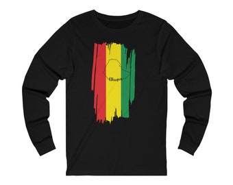 African Fashion Rasta Ethiopia Haile Selassie Reggae Music Lion of Judah Unisex Jersey Long Sleeve Tee Melanin Magic Gift for Him Her