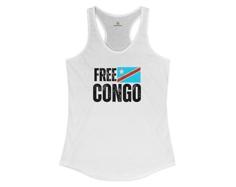 Racerback Tank Free Congo Kinshasa African Liberation Soukous Music Buy Black Power Rasta T- Shirt Gift for Her