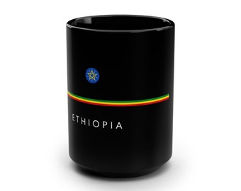 15oz Mug Ethiopian Coffee Tea Flag Rastafari Haile Selassie African Decor Buy Black Liberation Motherland Reggae Music Gift Ceramic