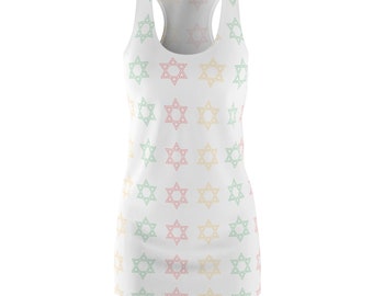 Marcus Garvey Buy Black Hebrew African Liberation Motherland Star of David Israel Reggae Rastafari Ethiopia Woman Racerback Dress