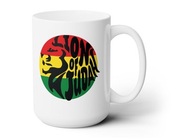 Ethiopia Lion of Judah Rasta Haile Selassie African Decor Buy Black Liberation Motherland Reggae Music Gift Ceramic Coffee Tea Mug 15oz