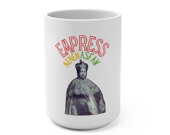 Rastafari Empress Menen African Fashion Buy Black Woman Reggae Music Melanin Rich Liberation Gift for Her Culture Coffee Tea Mug 15oz